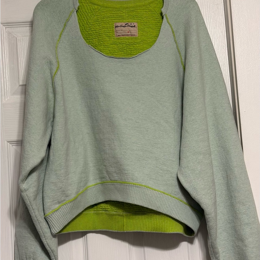 We The Free Midnight Pullover aloe lime combo NWOT - Picture 3 of 4